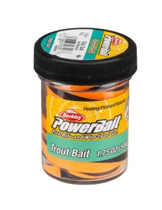 Berkley Powerbait Glitter Trout Bait Black Orange Pastella per Trote Esche da pesca Berkley