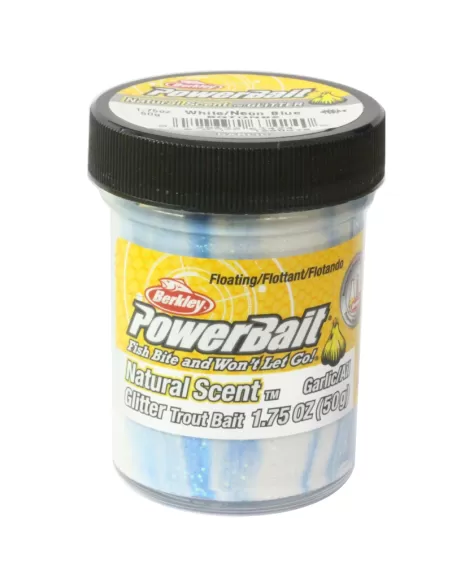 Berkley Powerbait Glitter Trout Bait White Neon Blue Batter for Trout