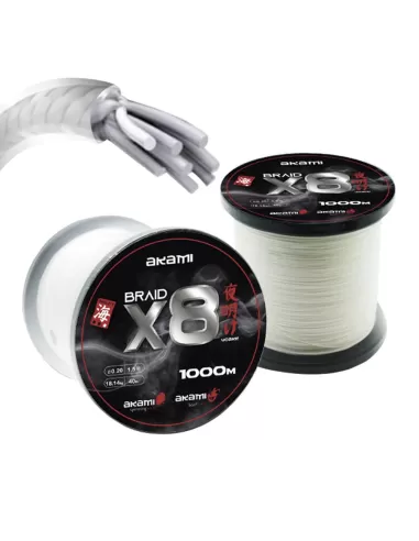 Akami Yoake X8 Trecciato Giapponese 8 Capi 1000 mt Fili da pesca Akami
