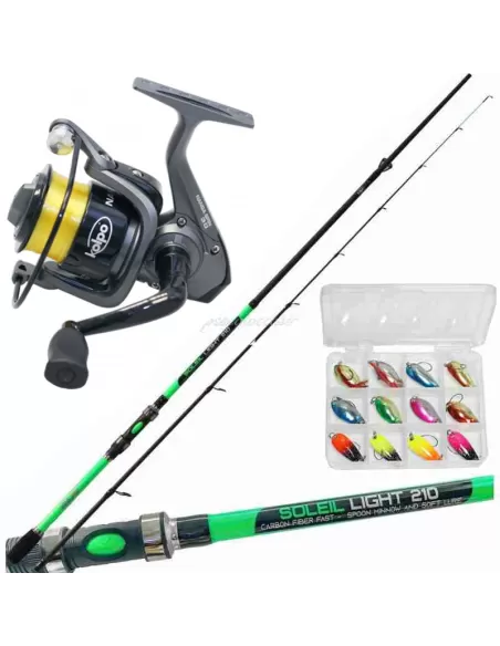 Kolpo Kit Pesca Trout Area Canna Mulinello Filo Kit Spoon Kit da pesca Kolpo