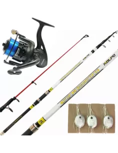 Kolpo Kit Fishing Bolentino Complete Barrel Reel Wire and Lenze Ready 