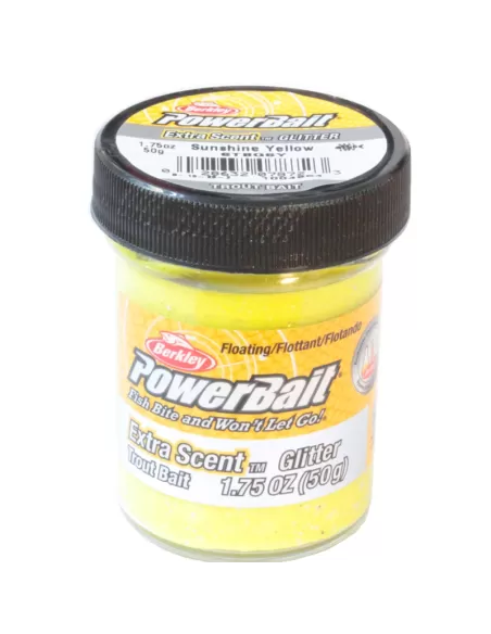 Berkley Powerbait Glitter Trout Bait Sanshine Yellow Pastella per Trote Esche da pesca Berkley