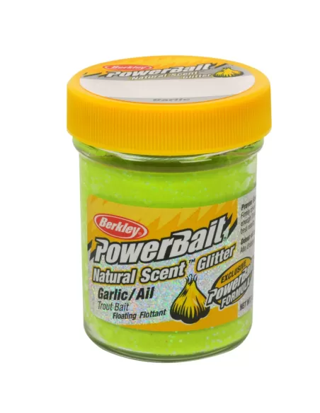 Berkley Powerbait Glitter Trout Bait Chartreuse Pastella per Trote Aglio Esche da pesca Berkley
