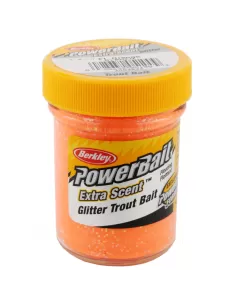 Berkley Powerbait Glitter Trout Bait Fluorescent Orange Pastella per Trote Esche da pesca Berkley