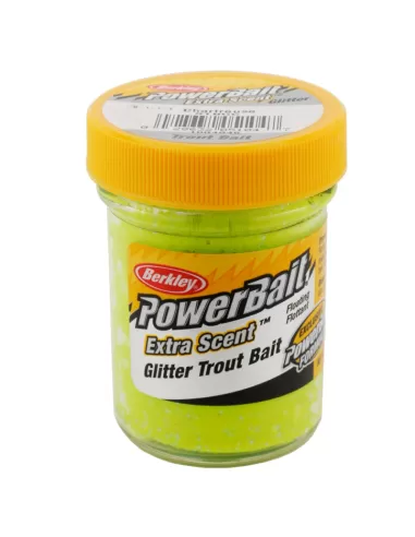 Berkley Powerbait Glitter Trout Bait Chartreuse Pastella per Trote Esche da pesca Berkley