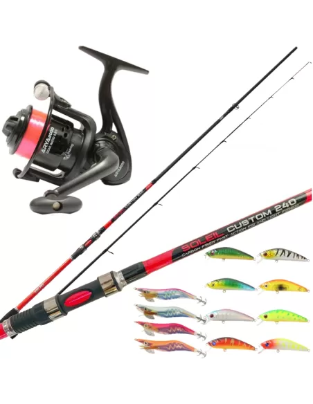 Kolpo Kit Pesca Spinnning Egi Completo 14 pz Kit da pesca Kolpo