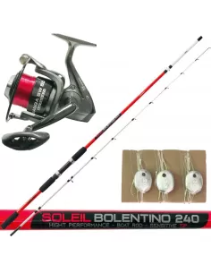 Kolpo Kit Fishing Bolentino Complete Reel Rod and Lenze 