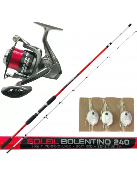 Kolpo Kit Pesca Bolentino Completo Canna Mulinello e Lenze Kit da pesca Kolpo