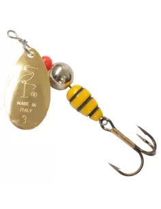Heron Vespa Paletta Oro Corpo Giallo Cucchiaino Rotante da Pesca Spinning Esche Artificiali Heron