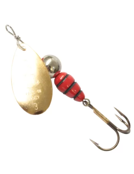 Heron Vespa Paletta Oro Corpo Rosso Cucchiaino Rotante da Pesca Spinning Esche Artificiali Heron