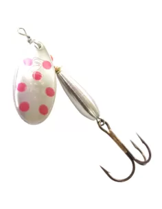 Heron Lucciola Paletta Argento Punti Rossi Cucchiaino Pesca Spinning Esche Artificiali Heron