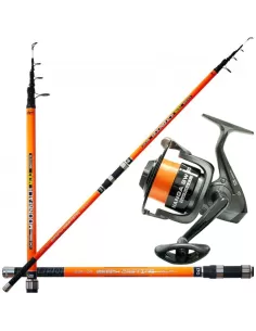 Kolpo Combo Surfcasting Canna da Pesca In Carbonio Mulinello Nanga Kit da pesca Kolpo