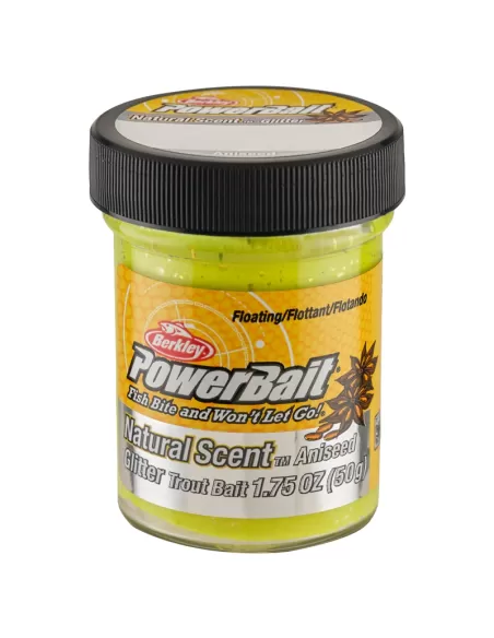 Berkley Powerbait Glitter Trout Bait Sunshine Pastella per Trote Anice Esche da pesca Berkley