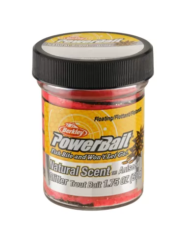 Berkley Powerbait Glitter Trout Bait Black Fluorescent Red Pastella per Trote Anice Esche da pesca Berkley