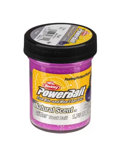 Berkley Powerbait Glitter Trout Bait Plum Pastella per Trote Esche da pesca Berkley