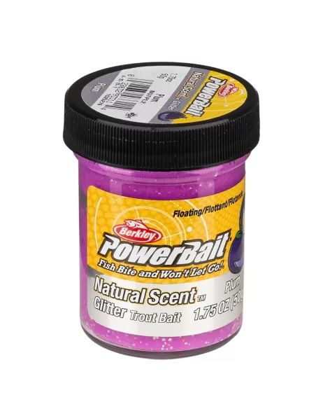 Berkley Powerbait Glitter Trout Bait Plum Pastella per Trote Esche da pesca Berkley