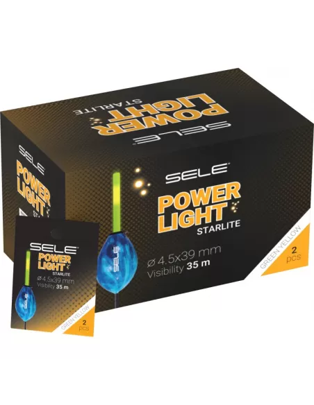 Sele Power Light Starlite da Pesca Gialle 4.5x39 mm 2 pz Lampade e luci chimiche Sele