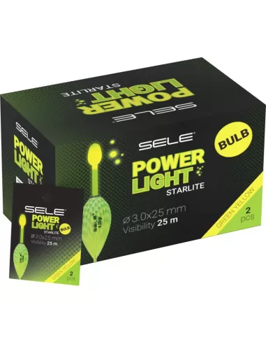 Sele Power Light Starlite da Pesca Gialle con Bulbo 3x25 mm 2 pz Lampade e luci chimiche Sele