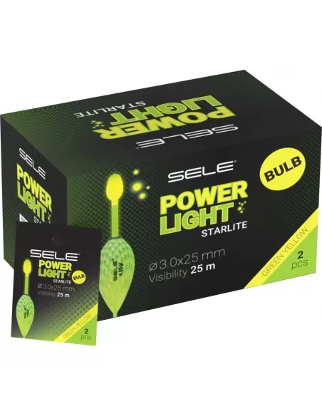Sele Power Light Starlite da Pesca Gialle con Bulbo 3x25 mm 2 pz Lampade e luci chimiche Sele