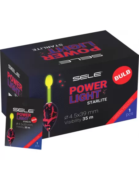 Sele Power Light Starlite da Pesca Gialle con Bulbo 4.5x32 mm 1 pz Lampade e luci chimiche Sele