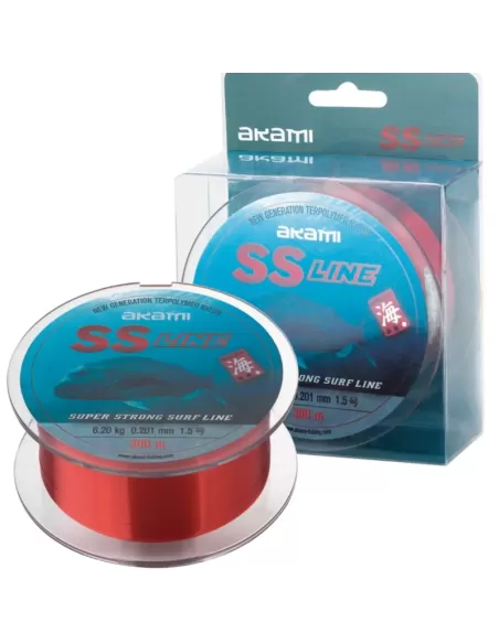 Akami SS Line Lenza da Pesca Rossa 300 mt Fili da pesca Akami