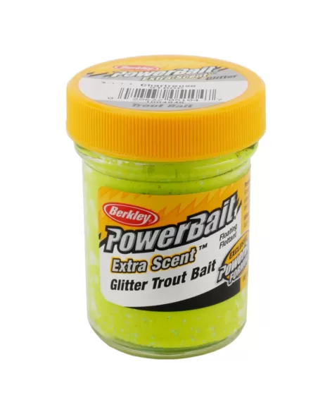 Berkley Powerbait Glitter Trout Bait Chartrueuse Pastella per Trote Anice Affondante Esche da pesca Berkley