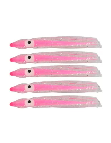 Tatler Octopus Classic Trasparent Pink Glitter 5 pz 60 mm Esche Artificiali Tatler
