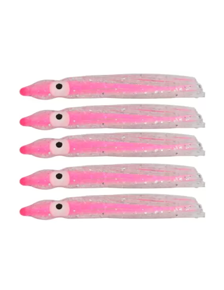 Tatler Octopus Classic Trasparent Pink Glitter 5 pz 60 mm Esche Artificiali Tatler