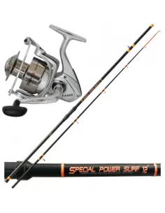 Kolpo Kit Fishing Surfcasting Rod 2 Sections Reel Coil Aluminum 