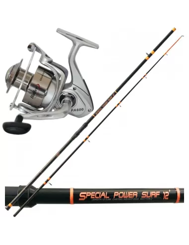 Kolpo Kit Pesca Surfcasting Canna 2 Sezioni Mulinello Bobina Alluminio Kit da pesca Tatler