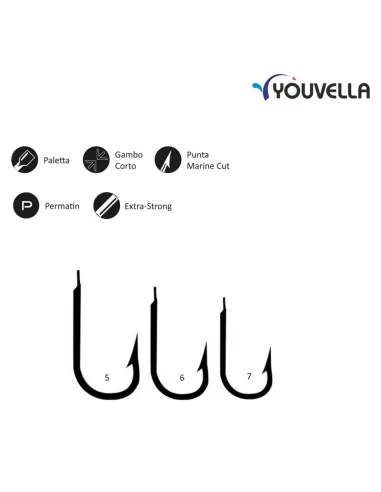 Youvella Ami Serie 65752 ES Gambo Corto con Paletta 100 pz Ami da pesca Youvella