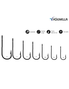 Youvella Ami Serie 65735 Gambo Lungo con Occhiello 100 pz Ami da pesca Youvella