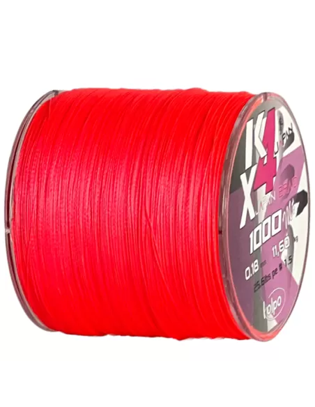 Kolpo Braid Trecciato Rosso Bobina da 1000 mt Fili da pesca Kolpo