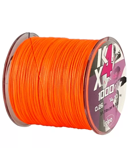 Kolpo Braid Trecciato Arancione Bobina da 1000 mt Fili da pesca Kolpo