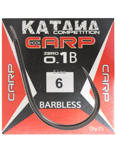 Maver Katana Fishing Hooks Carp Zero Uno B Barbless 15 pcs