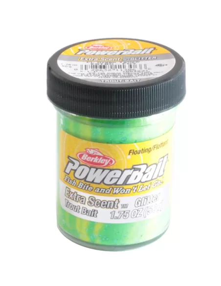 Berkley Powerbait Glitter Trout Bait Pastella per Trote Green Yellow Esche da pesca Berkley