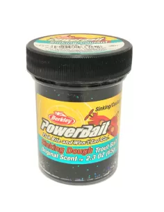 Berkley Powerbait Glitter Trout Bait Black Pastella per Trote Anice Affondante Esche da pesca Berkley