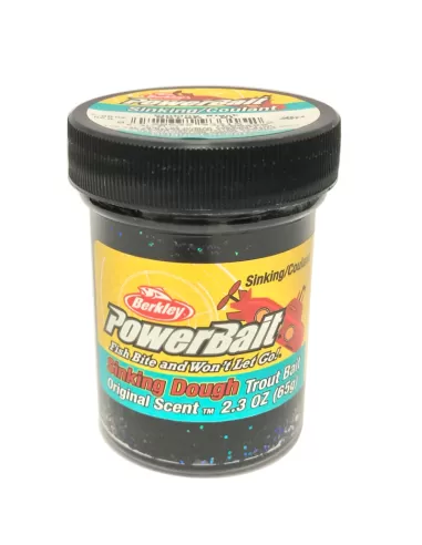 Berkley Powerbait Glitter Trout Bait Black Pastella per Trote Anice Affondante Esche da pesca Berkley