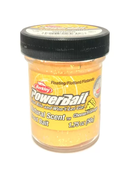 Berkley Powerbait Glitter Trout Bait Pastella per Trote Cheese with Glitter Gusto Formaggio Esche da pesca Berkley