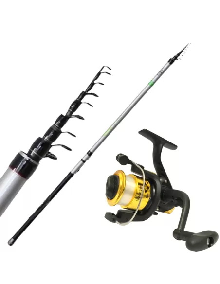 Combo Trota Lago Canna In Carbonio Mulinello 4 Cuscinetti e Filo Kit da pesca All Fishing