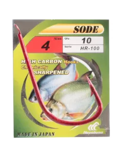 Hayabusa HR-100 Ami da Pesca High Carbon Rossi Micro Barb 10 pz Ami da pesca Hayabusa