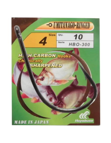 Hayabusa HBO-300 Ami da Pesca Con Micro Occhiello High Carbon 10 pz Ami da pesca Hayabusa