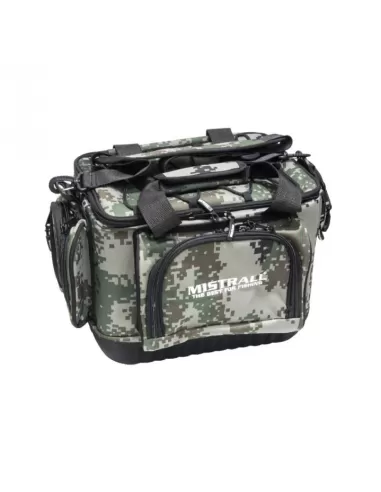 Mistrall Borsa Porta Attrezzatura da Pesca Mimetica 48x30x26 cm Borse da pesca Mistrall