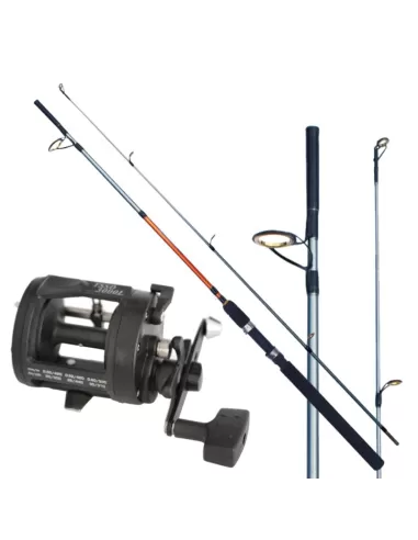 Kit Traina Costiera Canna Robusta 30 lb Mulinello Ccon Frizione a Stella 30 lb Kit da pesca All Fishing