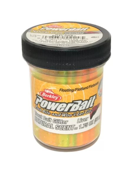 Berkley Powerbait Glitter Trout Bait Gusto Liver Pasta Rainbow Esche da pesca Berkley