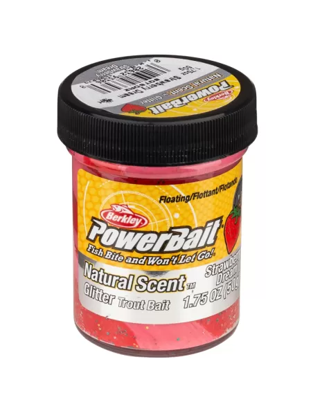 Berkley Powerbait Glitter Trout Bait Strawberry Dream Gusto Fragola Pastella per Trote Esche da pesca Berkley