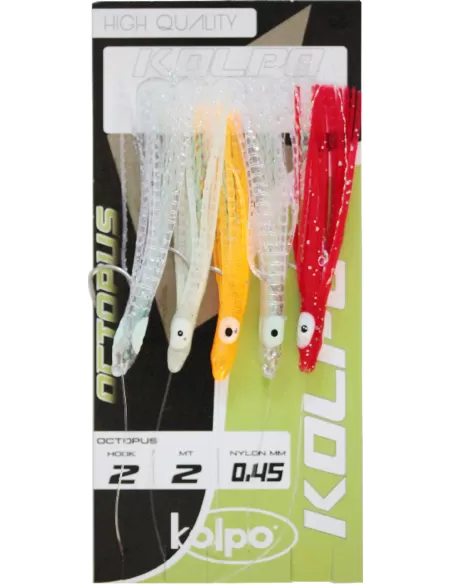 Kolpo Octopus 11.5 cm Montati con Amo Filosa 2 mt Esche Artificiali Kolpo