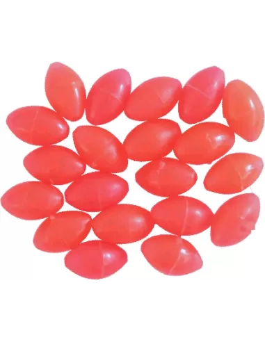 Kolpo Oval Beads Red Perline Ovali Rosse Fluo 20pz Minuteria Kolpo