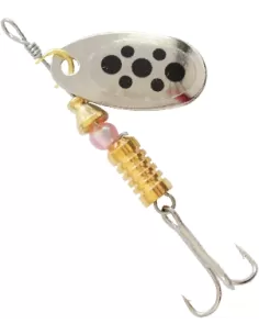 Kolpo Cucchiaino Rotante Trout Argento Punti Neri Esche Artificiali Kolpo