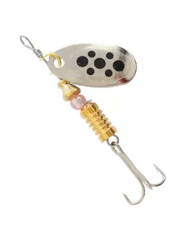 Kolpo Cucchiaino Rotante Trout Argento Punti Neri Esche Artificiali Kolpo